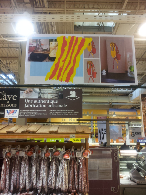 Affiche rayon charcuterie Auchan Perpignan sur "les Vigatanes" : Tableau de Carole Alexandre