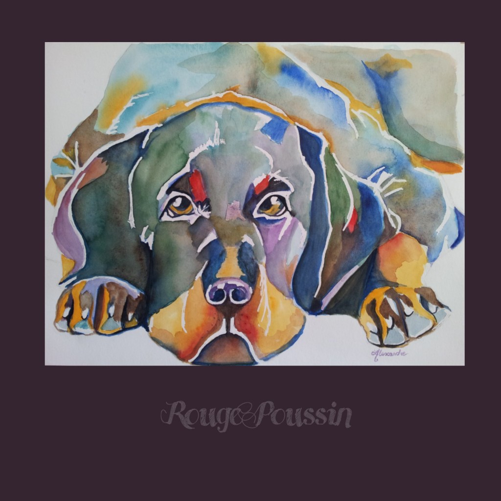 "Pitou" : Petit chien à l'aquarelle de Carole Alexandre
