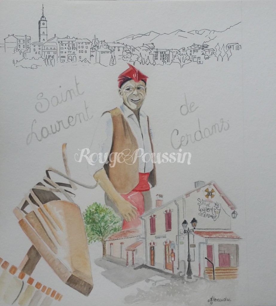 Aquarelle de Carole Alexandre intitulée "Le muletier"