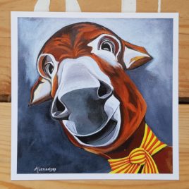 la carte postale Anatole est la reproduction du tableau original réalisé par l'artiste peintre Carole Alexandre en juillet 2014