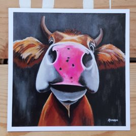 Carte postale Meulie représentant le portrait d'une vache
